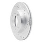 R1 89-13 Infiniti G20 Front Right Drilled & Slotted Silver Brake Rotor