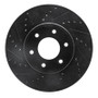 R1 06-09 Chevrolet Trailblazer Front Left Drilled & Slotted Black Brake Rotor
