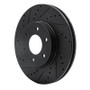 R1 06-09 Chevrolet Trailblazer Front Left Drilled & Slotted Black Brake Rotor