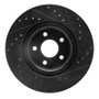 R1 07-10 Chevrolet Cobalt Front Left Drilled & Slotted Black Brake Rotor