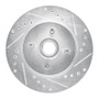 R1 87-93 Ford Mustang Front Right Drilled & Slotted Silver Brake Rotor