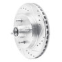 R1 87-93 Ford Mustang Front Right Drilled & Slotted Silver Brake Rotor