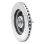 R1 87-93 Ford Mustang Front Right Drilled & Slotted Silver Brake Rotor