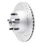 R1 68-70 Ford Mustang Front Right Drilled & Slotted Silver Brake Rotor