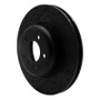 R1 04-10 BMW 550I Front Left Drilled & Slotted Black Brake Rotor