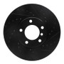 R1 00-03 BMW 530I Front Right Drilled & Slotted Black Brake Rotor