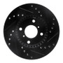 R1 99-07 Suzuki Aerio Front Left Drilled & Slotted Black Brake Rotor