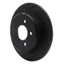 R1 97-07 Chrysler Town & Country Rear Left Drilled & Slotted Black Brake Rotor
