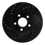 R1 86-90 Chrysler Town & Country Front Right Drilled & Slotted Black Brake Rotor