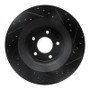 R1 08-14 Chrysler 200 Front Left Drilled & Slotted Black Brake Rotor