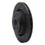 R1 05-23 Chrysler 300 Rear Left Drilled & Slotted Black Brake Rotor