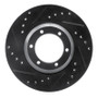 R1 84-87 Isuzu Pickup Front Left Drilled & Slotted Black Brake Rotor