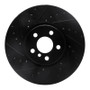 R1 15-19 Mini Cooper Clubman Front Left Drilled & Slotted Black Brake Rotor