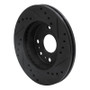 R1 94-02 Ford ASPIRE Front Left Drilled & Slotted Black Brake Rotor