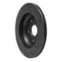 R1 -25 Subaru Crosstrek Rear Left Drilled & Slotted Black Brake Rotor