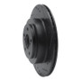 R1 05-09 Subaru Impreza Rear Right Drilled & Slotted Black Brake Rotor