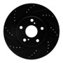 R1 20-25 Land Rover Defender 110 Front Left Drilled & Slotted Black Brake Rotor