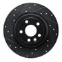R1 16-19 Land Rover Range Rover Evoque Rear Left Drilled & Slotted Black Brake Rotor
