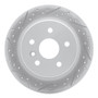 R1 00-04 Toyota Avalon Rear Left Drilled & Slotted Geo-Carbon Rotor