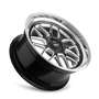Ridler 611 20x10 / 5x120.65 BP / 0mm Offset / 83.82mm Hub Gls Blk Mill w/ Diamond Cut Lip Wheel