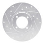 R1 76-81 Toyota Celica Front Left Drilled & Slotted Silver Brake Rotor