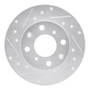 R1 84-87 Honda Civic Hatchback Front Left Drilled & Slotted Silver Brake Rotor