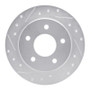 R1 88-94 Buick Regal Rear Left Drilled & Slotted Silver Brake Rotor