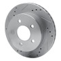 R1 91-92 Lincoln Mark VII Rear Left Drilled & Slotted Silver Brake Rotor