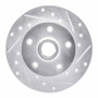 R1 92-98 Volkswagen Golf Rear Right Drilled & Slotted Silver Brake Rotor