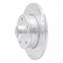 R1 92-98 Volkswagen Golf Rear Right Drilled & Slotted Silver Brake Rotor