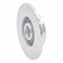 R1 92-98 Volkswagen Golf Rear Right Drilled & Slotted Silver Brake Rotor