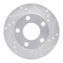 R1 80-91 Audi 5000S Rear Right Drilled & Slotted Silver Brake Rotor