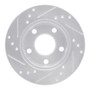 R1 80-91 Audi 5000S Rear Right Drilled & Slotted Silver Brake Rotor