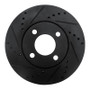 R1 90-91 Audi 90 Quattro Front Left Drilled & Slotted Black Brake Rotor