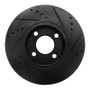 R1 90-91 Audi 90 Quattro Front Left Drilled & Slotted Black Brake Rotor