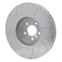 R1 09-17 BMW 750I Right Front Drilled & Slotted Silver Brake Rotor