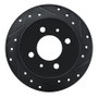 R1 92-96 Dodge COLT Rear Right Drilled & Slotted Black Brake Rotor