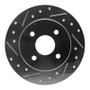 R1 91-98 Saturn SW1 Rear Left Drilled & Slotted Silver Brake Rotor