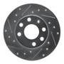 R1 88-89 Pontiac LeMans Front Left Drilled & Slotted Silver Brake Rotor