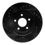 R1 89-90 Ford Thunderbird Front Right Drilled & Slotted Black Brake Rotor