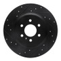 R1 11-15 VPG MV-1 Rear Left Drilled & Slotted Black Brake Rotor