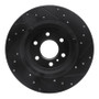 R1 11-15 VPG MV-1 Rear Left Drilled & Slotted Black Brake Rotor