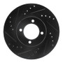 R1 84-87 Toyota Corolla (US/Canada) Front Left Drilled & Slotted Black Brake Rotor