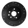 R1 06-15 Lexus IS250 Rear Left Drilled & Slotted Black Brake Rotor