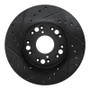 R1 91-92 Lexus LS400 Front Left Drilled & Slotted Black Brake Rotor