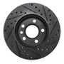 R1 96-00 Volkswagen EuroVan Front Left Drilled & Slotted Black Brake Rotor