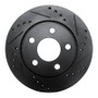 R1 85-91 Audi 200 Quattro Rear Right Drilled & Slotted Black Brake Rotor