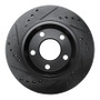 R1 85-91 Audi 200 Quattro Rear Right Drilled & Slotted Black Brake Rotor