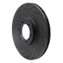 R1 98-04 Mitsubishi Montero Front Left Drilled & Slotted Black Brake Rotor