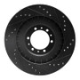R1 98-04 Mitsubishi Montero Front Left Drilled & Slotted Black Brake Rotor